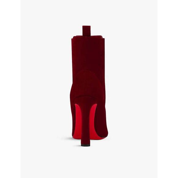 Christian Louboutin Me In The 90S 100 Tanin Red Suede Short Heel Ankle Boot 37 - Picture 10 of 12